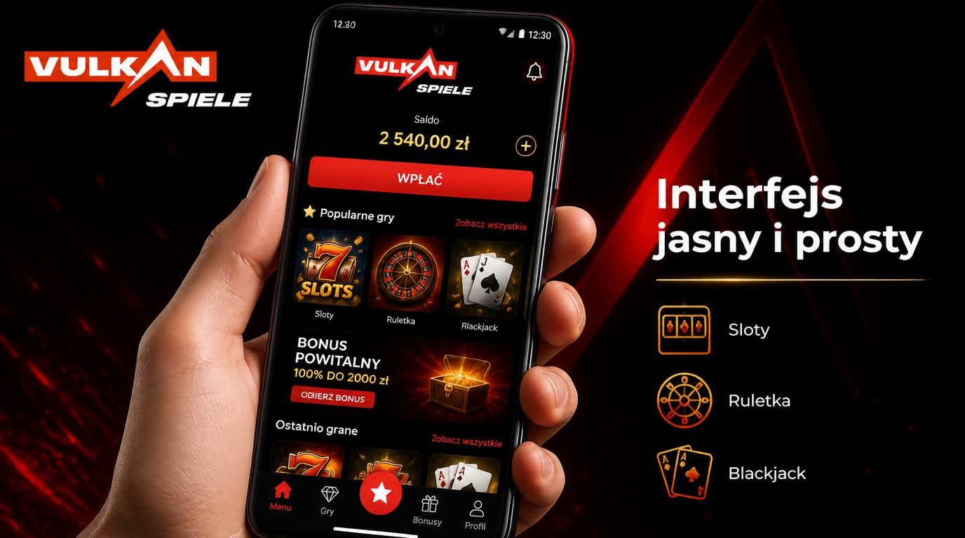 prosty i czytelny interfejs aplikacji kasynowej na Android z elementami nawigacji i ikonami gier