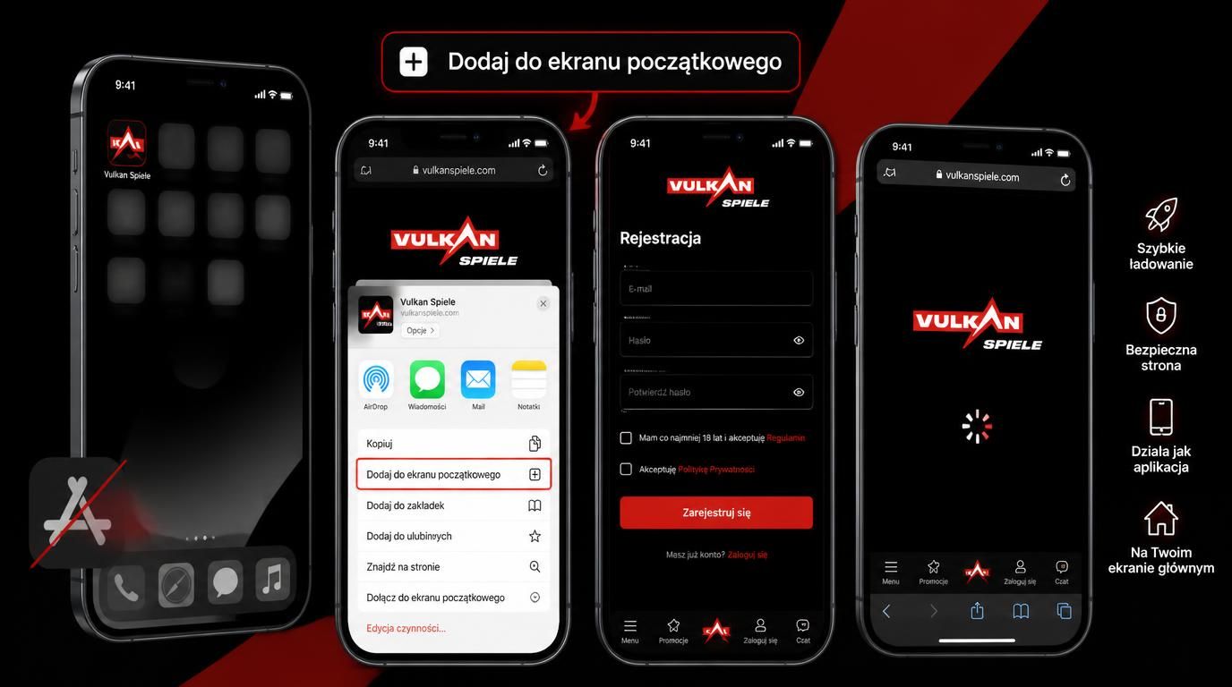 iPhone pokazujący sposób instalacji aplikacji przez dodanie skrótu lub rejestrację